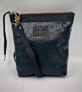 The Savannah Saddle Bag - Black Croc