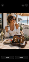 Load image into Gallery viewer, The Mesa Crossbody in Axis hide/ brown leather