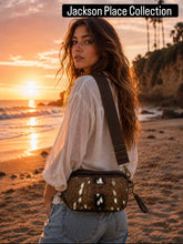 Load image into Gallery viewer, The Mesa Crossbody in Axis hide/ brown leather