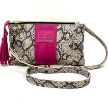 Load image into Gallery viewer, Snake Embossed Leather with Pink Tan Leather Crossbody