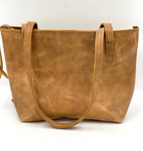 Load image into Gallery viewer, Medium Stoned Oil Tan  Leather Tote Bag