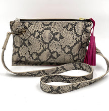 Load image into Gallery viewer, Snake Embossed Leather with Pink Tan Leather Crossbody