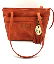 Load image into Gallery viewer, Medium Orange Tan Leather Tote Bag
