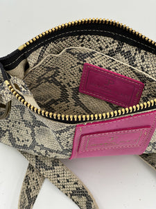 Snake Embossed Leather with Pink Tan Leather Crossbody