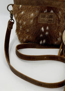 Axis Deer Hair-on-Hide Small Leather Tote Crossbody