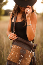 Load image into Gallery viewer, Axis Deer Hair-on-Hide &amp; Brown Small Leather Bucket Bag