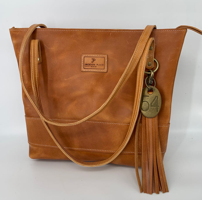 Large Portofino Classic Tan Leather Tote Bag