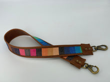 Load image into Gallery viewer, Blue Striped Leather Bag Strap