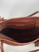 Load image into Gallery viewer, Large Cognac Leather Tote Bag with Strap