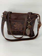 Load image into Gallery viewer, Medium Brown Leather Tote Bag with Outside Front Pocket