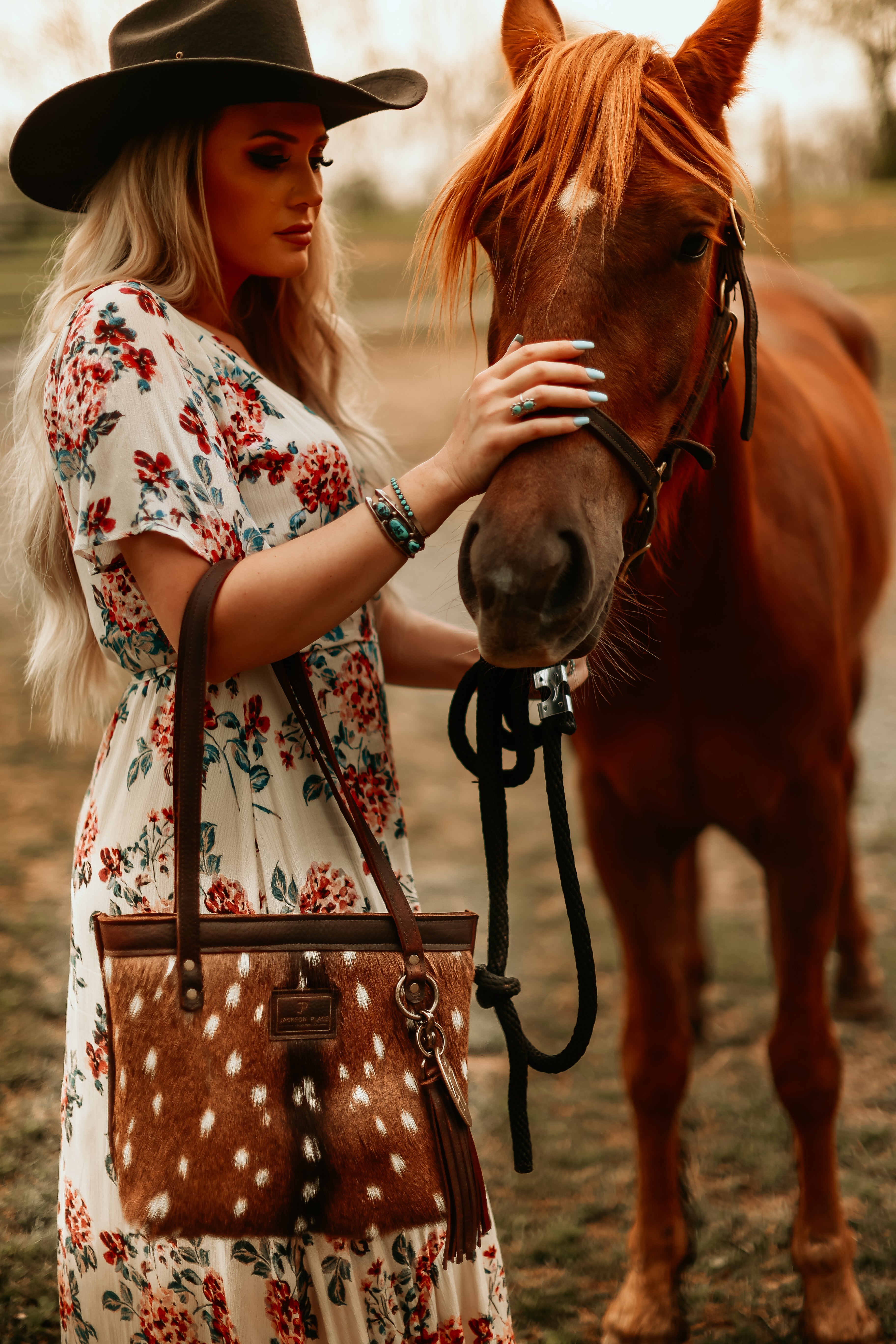 Axis deer hide purse Clearance