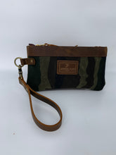 Load image into Gallery viewer, Dark Brown Camo Waxed Canvas &amp; Leather Clutch / Wristlet Bag