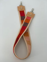 Load image into Gallery viewer, Red Striped Leather Bag Strap