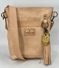 Load image into Gallery viewer, Natural Small Leather Bucket Bag with Front Pocket