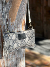 Load image into Gallery viewer, Medium Snake Embossed Leather Flat Crossbody