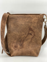 Load image into Gallery viewer, Blonde Palomino Hair-on-Hide &amp; Gray/Brown Small Leather Bucket Bag