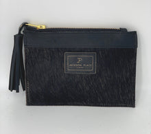 Load image into Gallery viewer, Mini Black Hair-on-Hide Leather Flat Pouch Bag