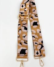 Load image into Gallery viewer, Blush Pink Animal Print Adjustable Woven Metallic Bag Strap - Leopard / Cheetah