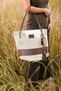 Large Blonde Palomino Hair-On-Hide & Leather Tote Bag