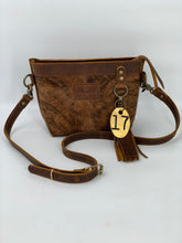 Load image into Gallery viewer, Small Brindle Hair-on-Hide Leather Crossbody Tote Bag