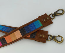 Load image into Gallery viewer, Blue Striped Leather Bag Strap