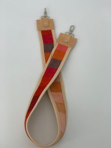 Red Striped Leather Bag Strap