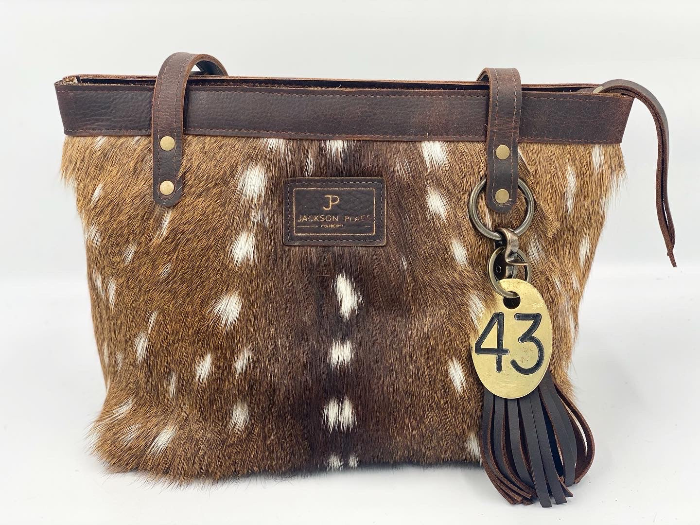 Barrington Gifts CAPTAIN'S BAG LEATHER PATCH AXIS COLLECTION Deer Hide  Print | eBay