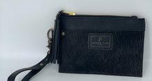 Load image into Gallery viewer, Mini Black Hair-on-Hide Leather Flat Pouch Bag