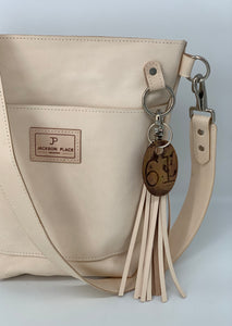 Small Natural Veg-Tan Leather Bucket Bag
